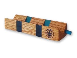 RollTwin bleu - support de roulage original en bois & époxy avec tasseur bleu