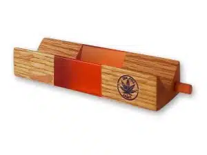 RollZen orange - support pour rouler le CBD en bois & époxy avec tasseur orange