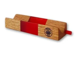 RollZen rouge - support pour rouler le CBD en bois & époxy avec tasseur rouge